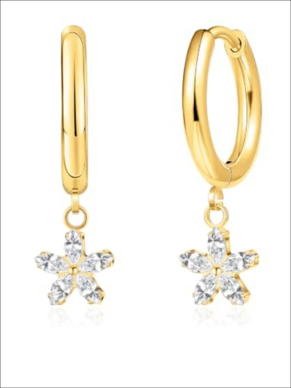 F136 Titanium Dangle Hoop Earrings 18K Gold Plated Drop Earrings for Women